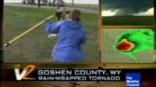 (clip 4) VORTEX 2's first tornado intercept. live coverage on The Weather Channel