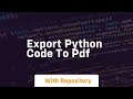 export python code to pdf