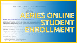 Aeries Online Student Enrollment