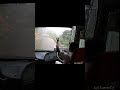 Ghat Riding Volvo Bus And Regular Bus Drivers Communicating with Air Horns on a Foggy Day.