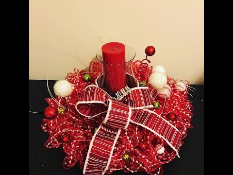How to make a Deco mesh Christmas Centerpiece How to make a Deco mesh Christmas Centerpiece