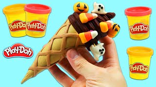 How to Make a Cute Play Doh Halloween Ice Cream Cone | Fun & Easy DIY Play Dough Art!