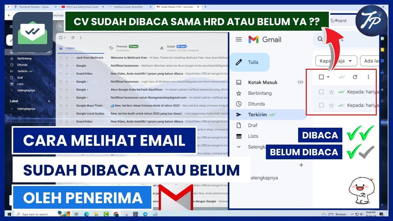 Cara Melihat Email Sudah Dibaca Atau Belum Oleh Penerima - YouTube