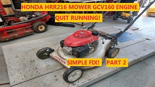 Honda HRR216 Push Mower | Quit Running! Damaged Valve Cover!