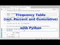 Python -  Frequency Table