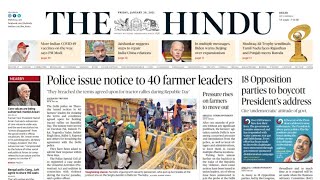 29 January 2021 | The Hindu Newspaper Analysis | Current affairs 2020 #UPSC #IAS #Todays The Hindu