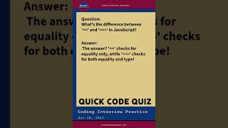 Mastering JavaScript: Quick Code Quiz on Abstract Equality Comparison #CodeQuiz #JavaScriptEquality