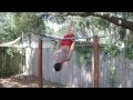 Slow muscle up to front lever to back lever