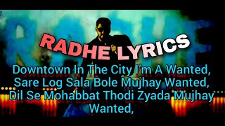 Radhe title track | Radhe lyrics | salman khan & disha patani | sajid wajid