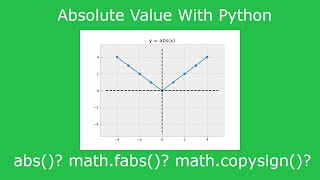 Absolute Value of Real and Complex Numbers in Python - abs(), math.fabs(), math.copysign() Tutorial