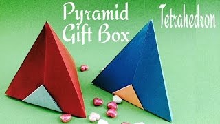 Useful Origami Paper "Pyramid(Tetrahedron) Gift Box".