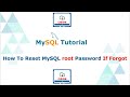 How to Reset MySQL root Password If Forgot (In English)