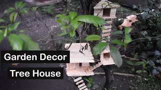 Popsicle Sticks or Ice Cream Sticks Art and Craft Ideas for Garden Decoration | Mini Tree House