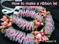 How to make a Fancy Blooming Plumeria Ribbon Lei/Wedding, birthday, anniversary, graduation/Lesson8