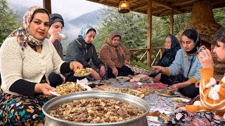 Village Life in Northern Iran | Traditional Turkey Pilaf With Herbs , Walnuts & Real Rural Routine
