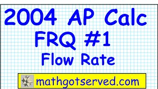 2004 ap calculus FRQ free response questions #1 the traffic flow is defined as the rate at which car