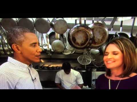 President Obama giving Savannah Guthrie President Obama giving Savannah Guthrie