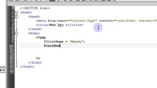 PHP Training for Beginners - Creating and using variables in PHP code
