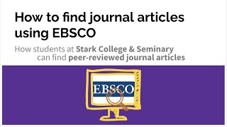 How SCS students can find journal articles on EBSCO
