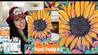 How to Paint a Bright and Colorful Sunflower with Tipsy Artist Paint Party Kit