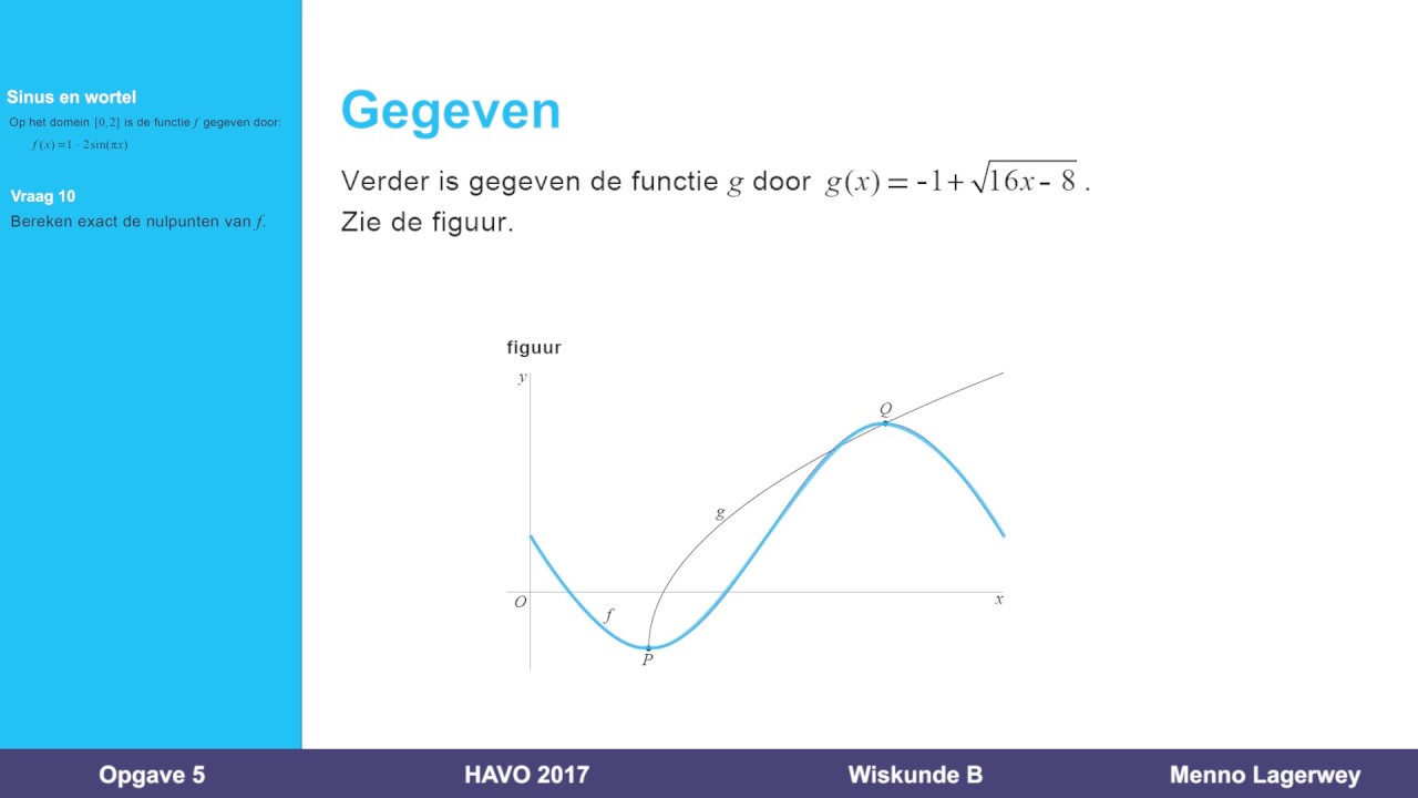 Examentraining Wiskunde B HAVO: Functies - Examen 2017 Tijdvak 2 Opgave ...