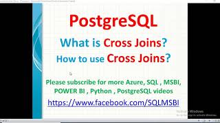 Postgresql Tutorials | Cross Joins in Postgresql | postgresql cross joins
