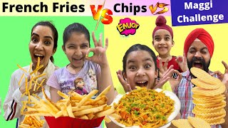 French Fries Vs Chips Vs Maggi Eating Challenge | RS 1313 FOODIE | Ramneek Singh 1313 | RS 1313 VLOG