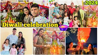 sasural m diwali celebration 🪔🎉|| diwali vlog 2024 || pahadi family vlog||