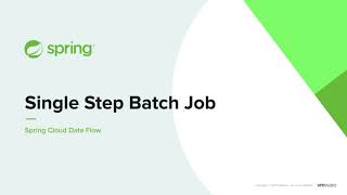 Single Step Batch Job - Spring Cloud Data Flow