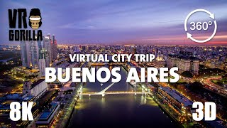 Buenos Aires, Argentina Guided Tour in 360 VR (short) - Virtual City Trip - 8K 3D 360 Video
