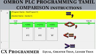 Omron PLC Programming in Tamil #15 Comparison Instructions Equal, Greater than, Less than