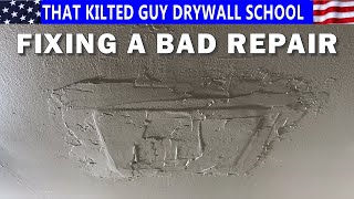 Drywall Repair Fail.  This was BAD!  And it wasn't drywall?
