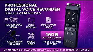 Digital Voice Recorder with OLED Screen: Capture Every Word!
