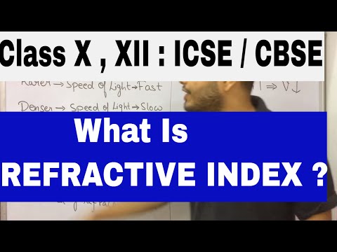 What is Refractive Index ? CLASS X : CBSE / ICSE : Refraction Of Light 02 What is Refractive Index ? CLASS X : CBSE / ICSE : Refraction Of Light 02