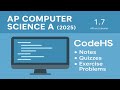 AP Computer Science A (2025 Revisions) - CodeHS 1.7 (Cortado) | API and Libraries