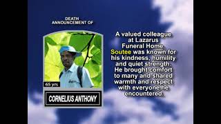 Cornelius Anthony ~ Short Obituary