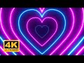 Neon Lights Love Heart Tunnel 💗💙 VJ Loop Heart Background Pink and Blue Neon 4k Video