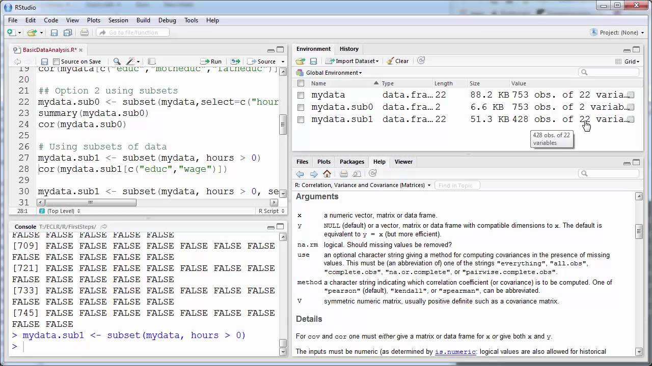 Basic Data Analysis In RStudio - YouTube