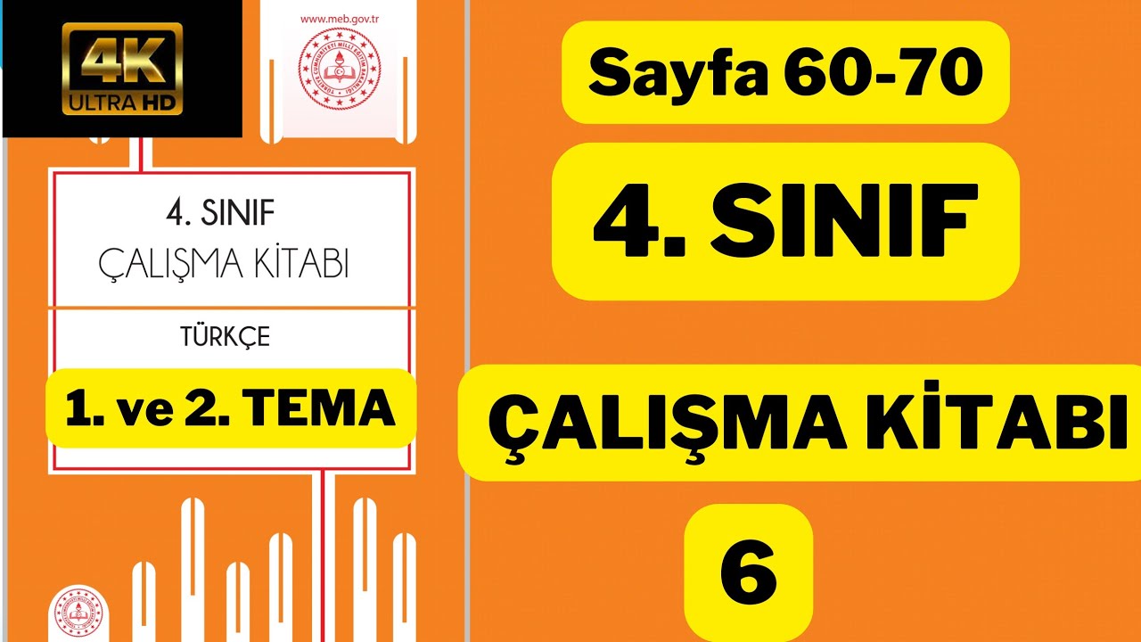 4. Sınıf Çalışma Kitabı Türkçe 1. Ve 2. Tema Soruları Ve Cevapları-6 4K ...