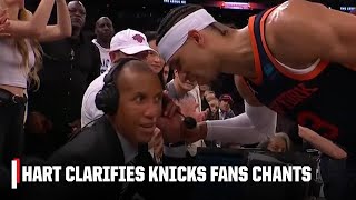 Josh Hart lets Reggie Miller know what the Knicks fans were chanting 🤣 | NBA on ESPN