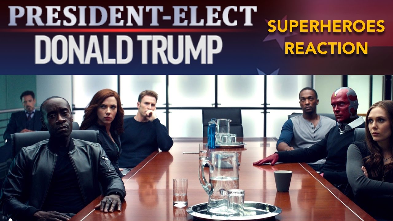 Superheroes React To Donald Trump's Victory - REACTION MASHUP - YouTube