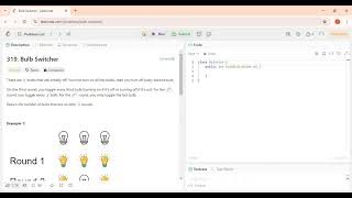 319. Bulb Switcher | Leetcode | Math | Fundamentals