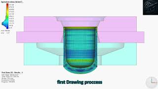 Cold forming Die design of Ammo Cartridge Casing Deep Drawing Simulation.FEA based (close-up)