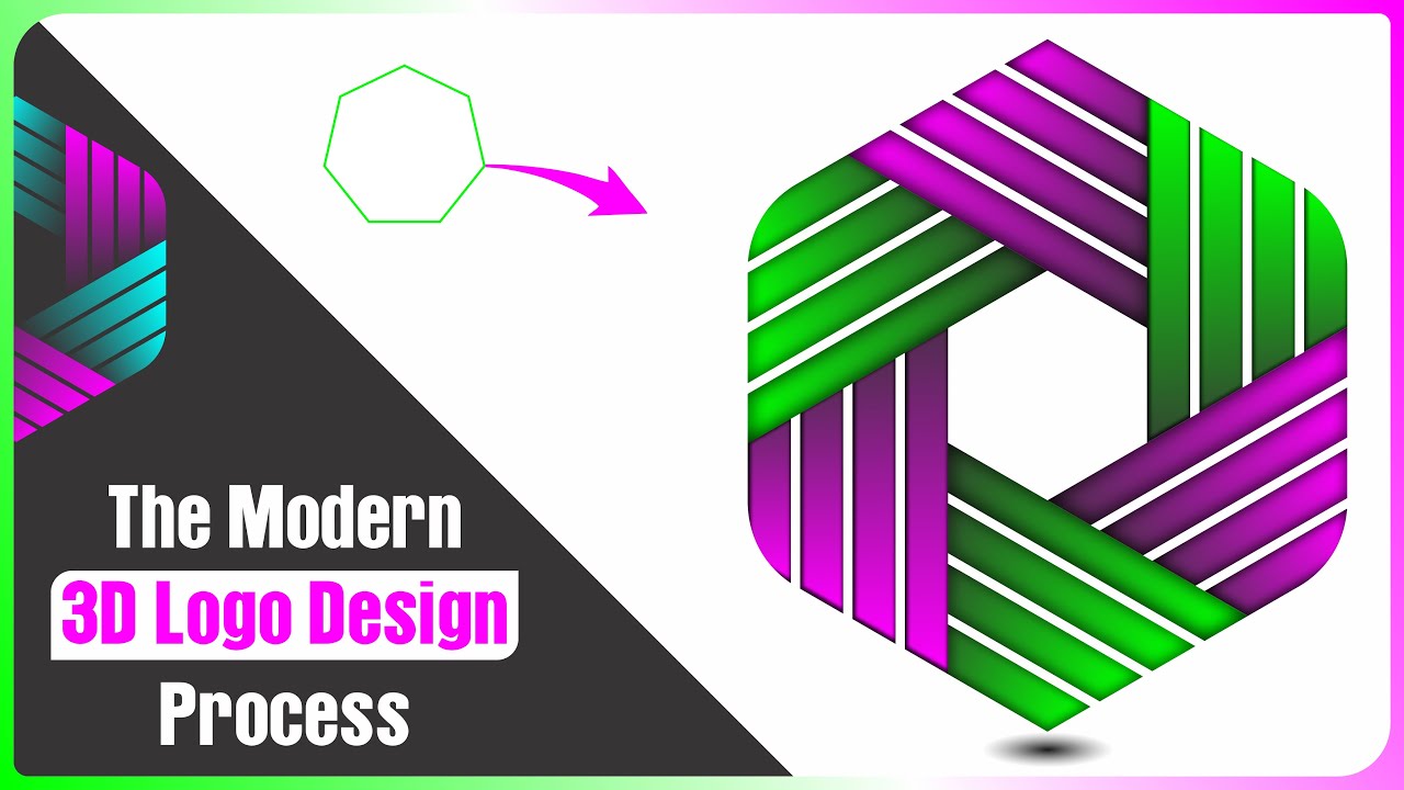 Modern Polygon Logo Design Tutorial 3d Effect Shape Ayan Graphics