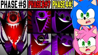 Sonic and Amy watch Phase 1-2 VS Phase 3-4 VS Phase 5-6 VS Phase 7 VS Phase 8 in Incredibox Sprunki!