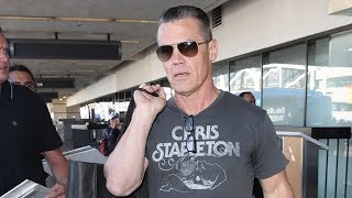Busy Actor Josh Brolin Sporting A Buzz Cut At LAX