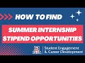 How to find internships eligible for the Summer Internship Stipend