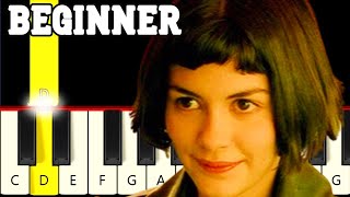 Comptine d'un autre été (Amélie) - Yann Tiersen - Very Easy and Slow Piano tutorial - Beginner
