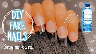 How to make fake nails that look real with plastic 2021 | DIY strong waterproof nails at home