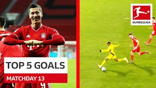 Top 5 Goals • Lewandowski, Schick, Moukoko & More | Matchday 13 - 2020/21